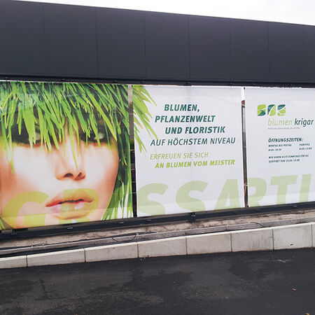 Aussenwebung: Bannerwerbung. Produziert von Objectdesign aus Albstadt-Lautlingen